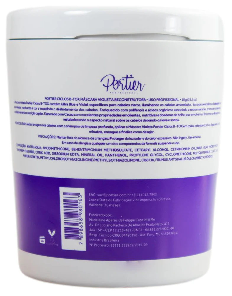 Ciclos B-Tox Volume Control Violet Mask 1KG - Portier - Image 4
